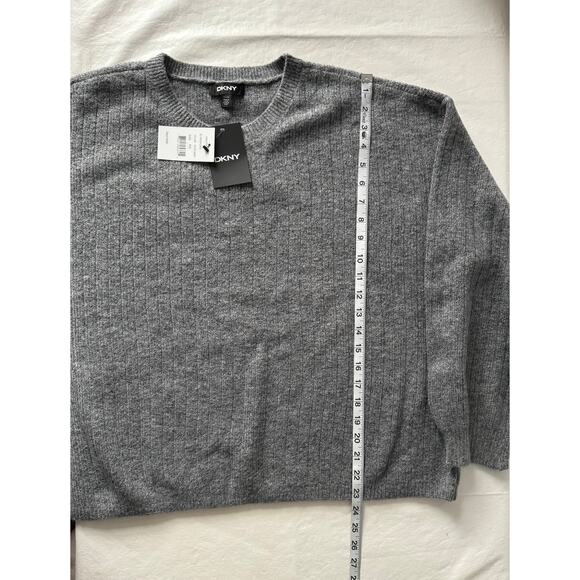 DKNY Rib Knit Sweater in Heather Grey Plus Size XXL - Picture 8 of 8